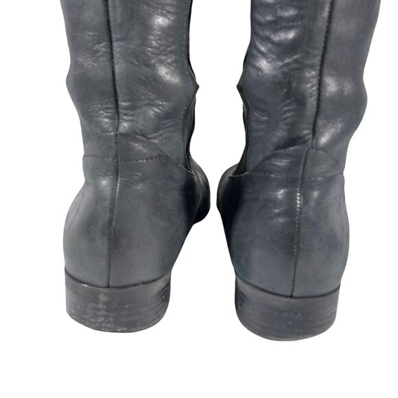 JESSICA SIMPSON! BLACK GENUINE LEATHER MILITARY INSPO ELASTIC SIDE BOOTS! SZ 12M - Picture 9 of 11